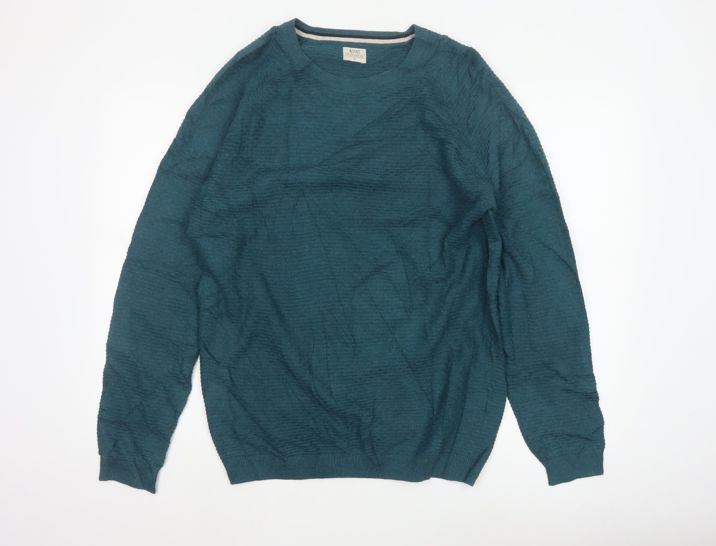ACW85 Men’s Green Medium Cotton Crew Neck Knit Pullover Jumper