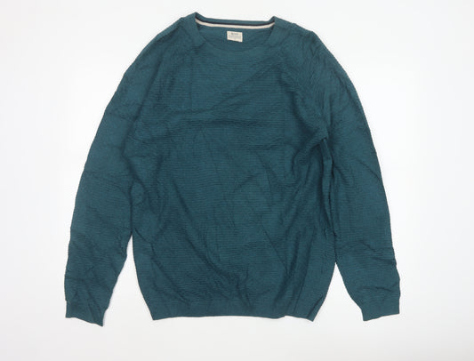 ACW85 Men’s Green Medium Cotton Crew Neck Knit Pullover Jumper