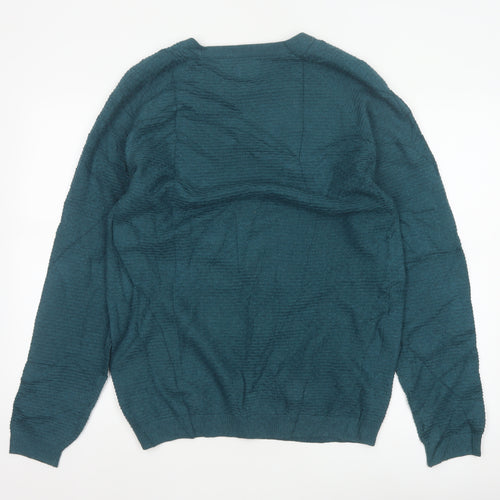 ACW85 Men’s Green Medium Cotton Crew Neck Knit Pullover Jumper