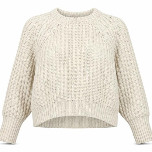 Zara Women Ivory L Chunky Cable Knit Crew Neck Raglan Jumper