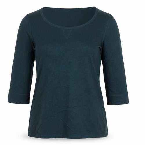 Marks and Spencer Women Green UK 14 Basic 3/4 Sleeve Jersey T-Shirt