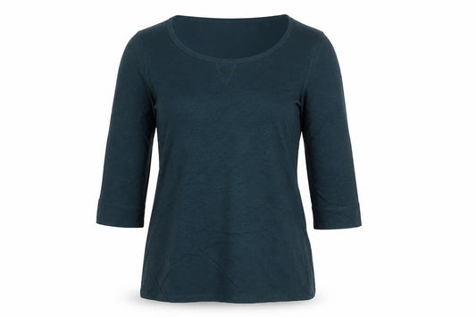 Marks and Spencer Women Green UK 14 Basic 3/4 Sleeve Jersey T-Shirt