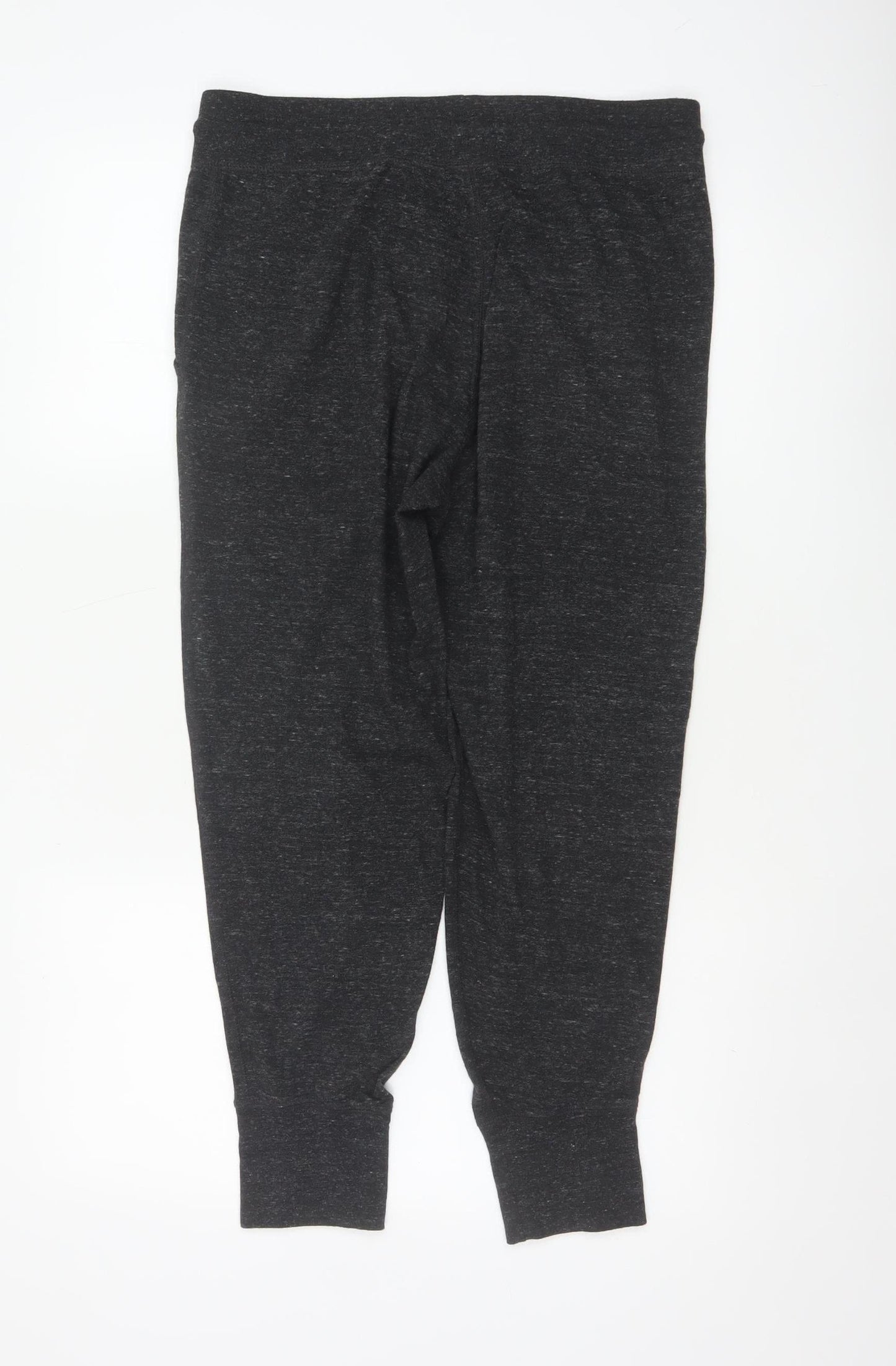 Nike Women’s Grey M Cotton Blend Logo Drawstring Cuffed Jogger Trousers