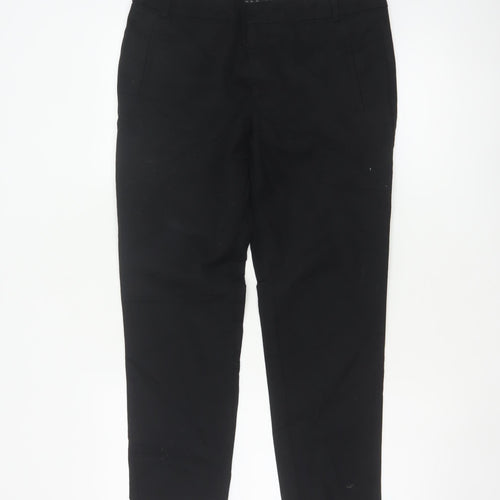Zara Basic Women Black UK 12 Slim Tapered Smart Trousers Pockets