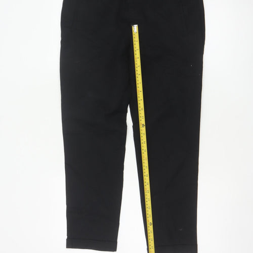 Zara Basic Women Black UK 12 Slim Tapered Smart Trousers Pockets