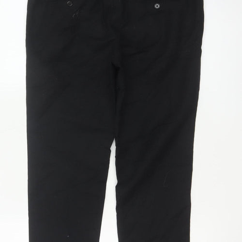Zara Basic Women Black UK 12 Slim Tapered Smart Trousers Pockets