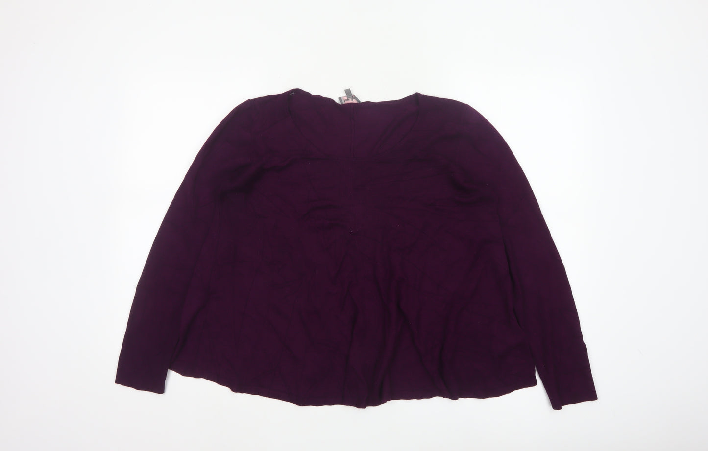 Phase Eight Women Purple Size 16 Open Front Cowl Neck Knit Cardigan
