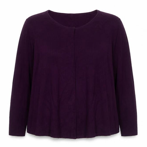 Phase Eight Women Purple Size 16 Open Front Cowl Neck Knit Cardigan
