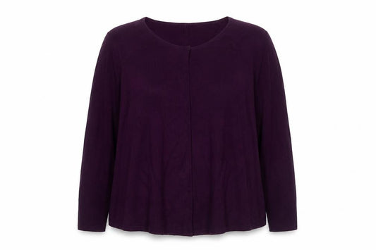 Phase Eight Women Purple Size 16 Open Front Cowl Neck Knit Cardigan