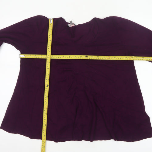 Phase Eight Women Purple Size 16 Open Front Cowl Neck Knit Cardigan