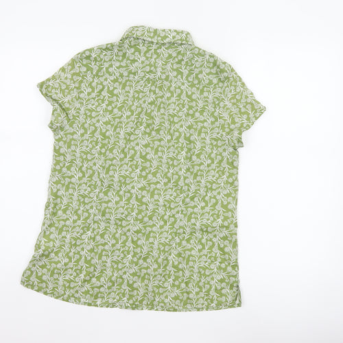 Seasalt Cornwall Women Green Floral Organic Cotton Shirt UK 12