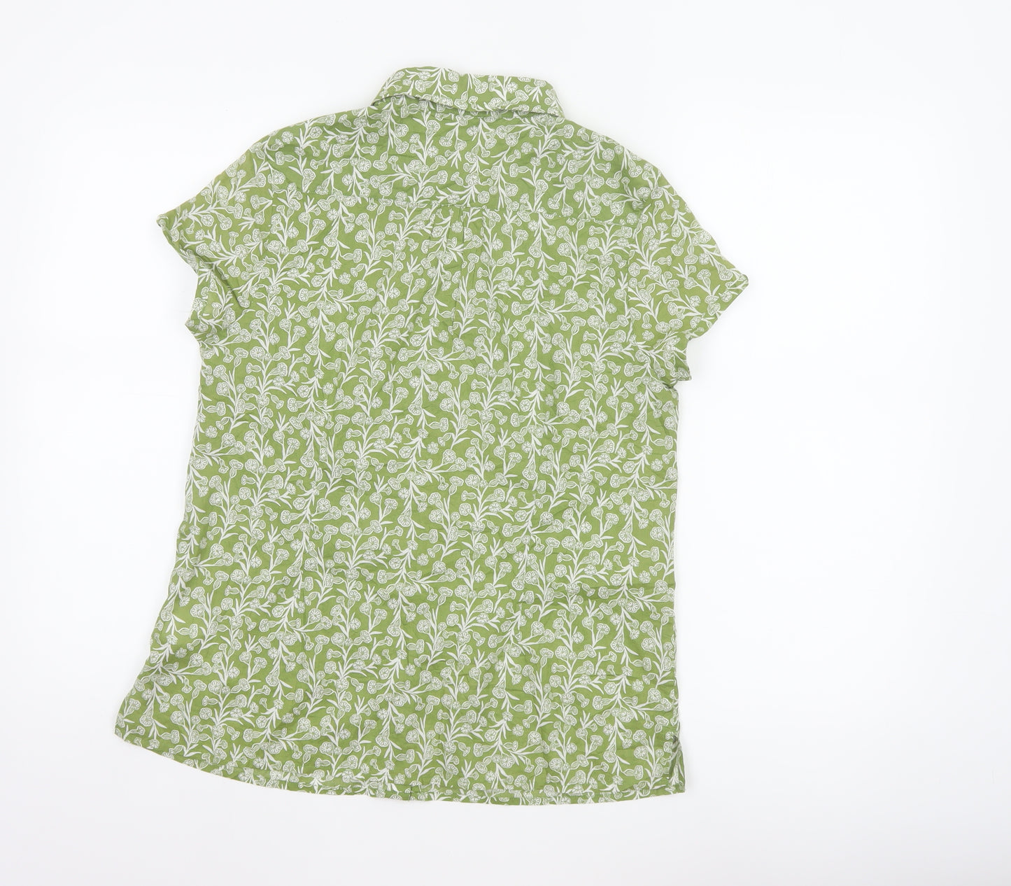Seasalt Cornwall Women Green Floral Organic Cotton Shirt UK 12