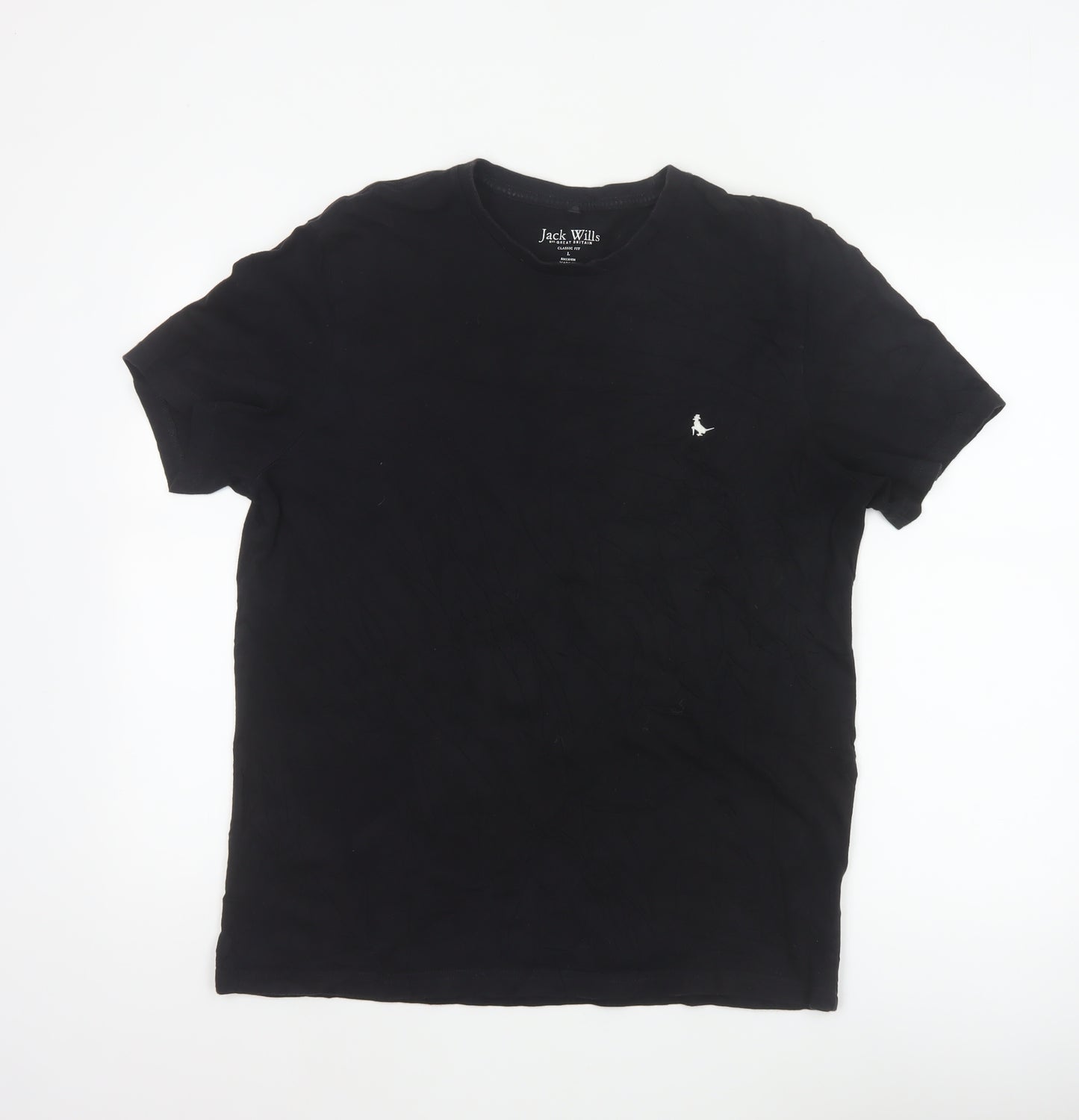 Jack Wills Men’s Black L Classic Fit Cotton Logo T-Shirt