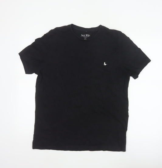 Jack Wills Men’s Black L Classic Fit Cotton Logo T-Shirt