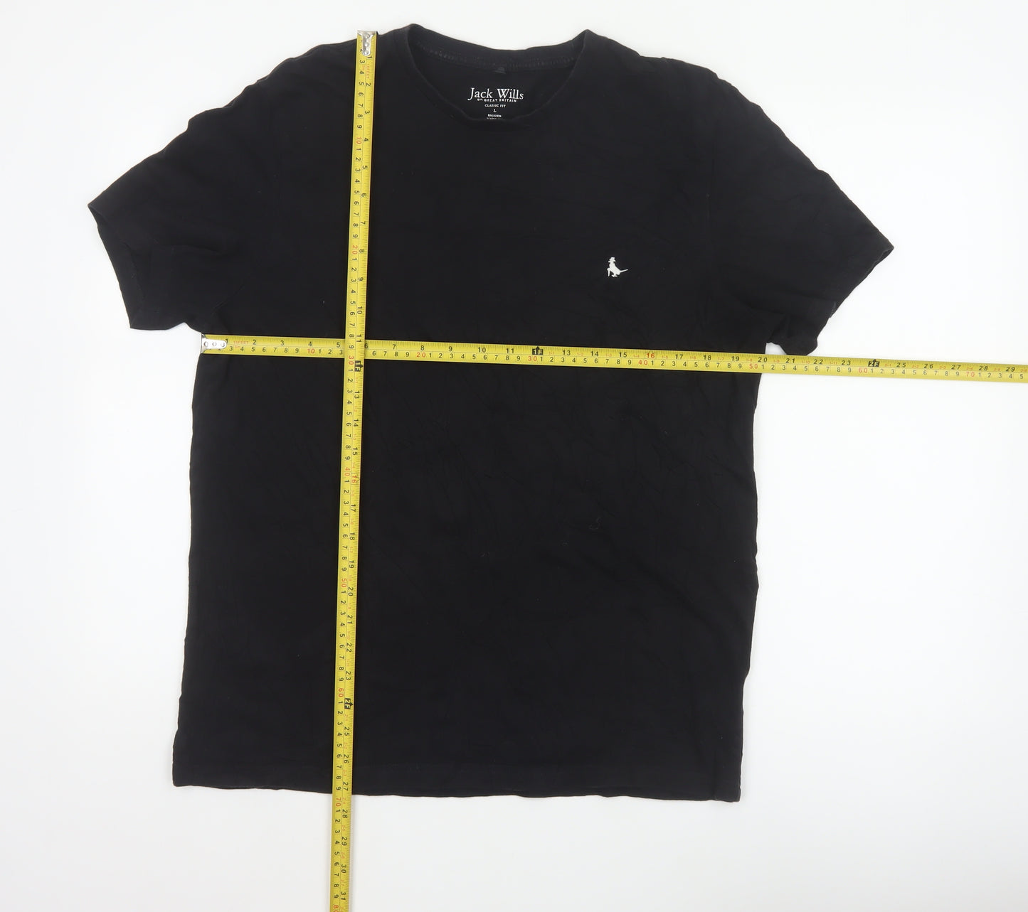 Jack Wills Men’s Black L Classic Fit Cotton Logo T-Shirt
