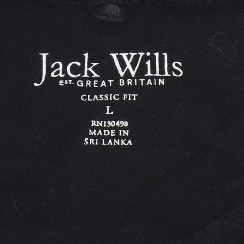 Jack Wills Men’s Black L Classic Fit Cotton Logo T-Shirt