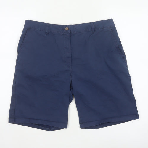 Marks & Spencer Women’s Blue UK 16 Chino Bermuda Cotton Stretch Shorts