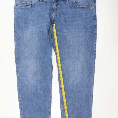 Marks and Spencer Men's Blue 46 29 Straight Fit Stretch Jeans