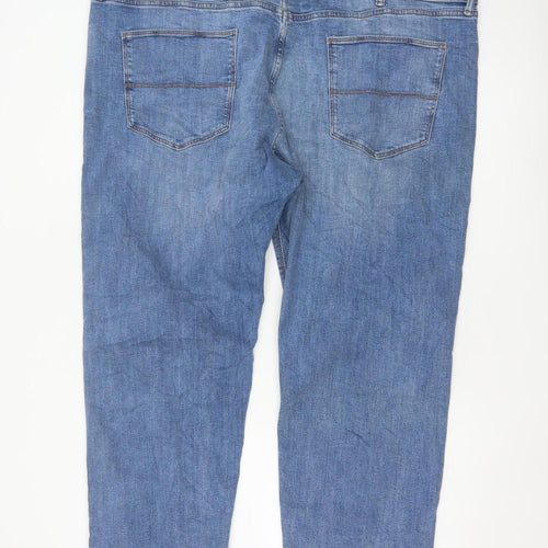 Marks and Spencer Men's Blue 46 29 Straight Fit Stretch Jeans