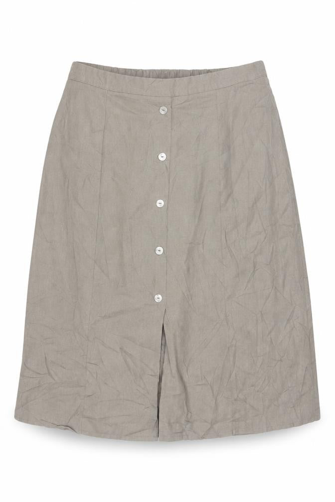 Afibel Women’s Beige UK 18 Linen Blend A-Line Knee Length Skirt
