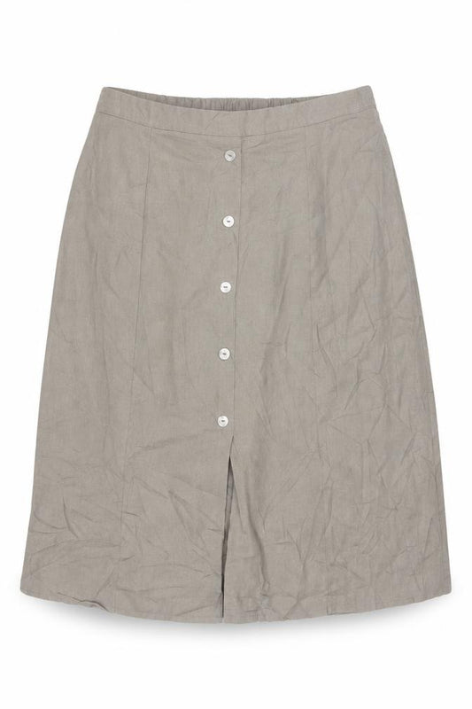 Afibel Women’s Beige UK 18 Linen Blend A-Line Knee Length Skirt
