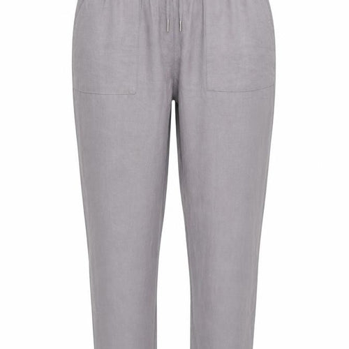 Marks and Spencer Women Grey Size 14 Tapered Tencel Rich Paperbag Trousers