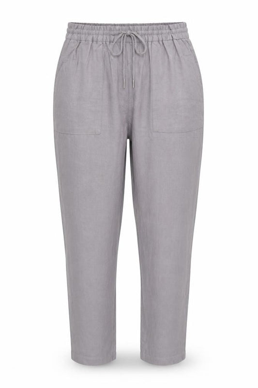 Marks and Spencer Women Grey Size 14 Tapered Tencel Rich Paperbag Trousers