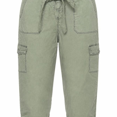 Marks & Spencer Women Green UK 18 Regular Cargo Trousers Belted
