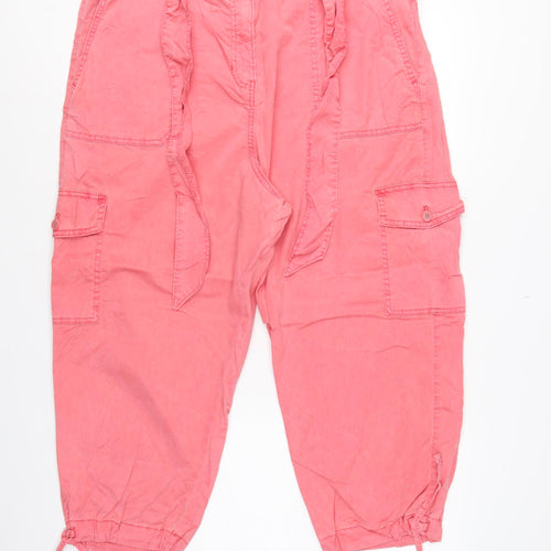 Marks and Spencer Women Pink UK 20 Cargo Cropped Lyocell Trousers