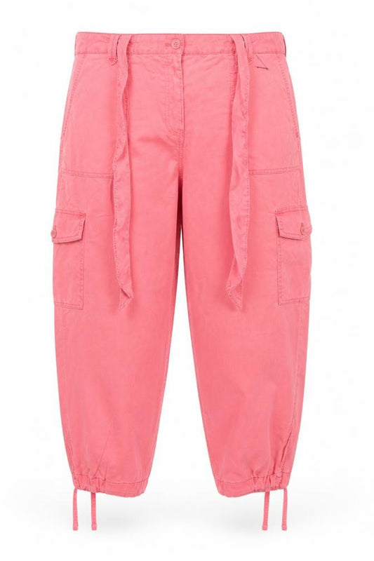 Marks and Spencer Women Pink UK 20 Cargo Cropped Lyocell Trousers