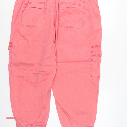 Marks and Spencer Women Pink UK 20 Cargo Cropped Lyocell Trousers