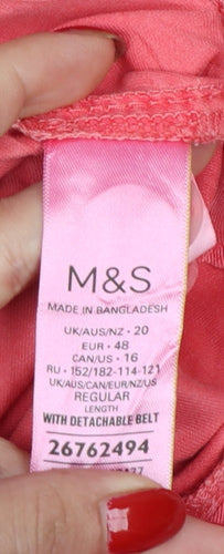 Marks and Spencer Women Pink UK 20 Cargo Cropped Lyocell Trousers