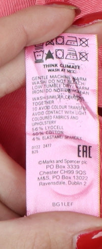 Marks and Spencer Women Pink UK 20 Cargo Cropped Lyocell Trousers