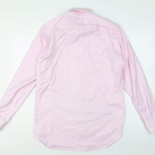Chester Barrie Men’s Pink 15.5 Slim Cotton Gingham Formal Dress Shirt