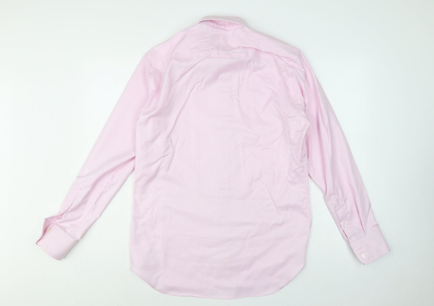 Chester Barrie Men’s Pink 15.5 Slim Cotton Gingham Formal Dress Shirt