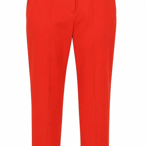 Marks and Spencer Women Red UK 18 Long High Rise Straight Trousers