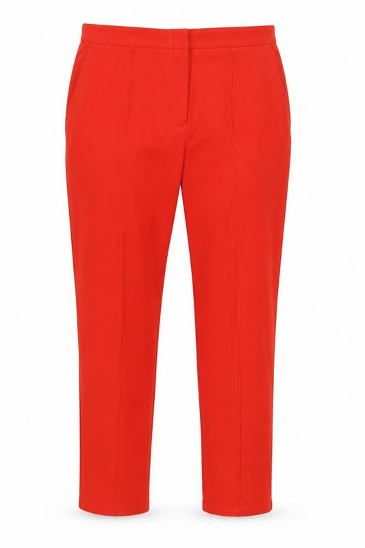Marks and Spencer Women Red UK 18 Long High Rise Straight Trousers