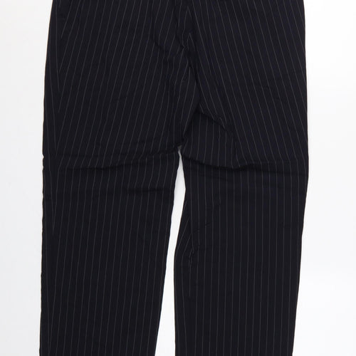 Jaeger Men's Black Pinstripe Wool Dress Trousers 36S Formal