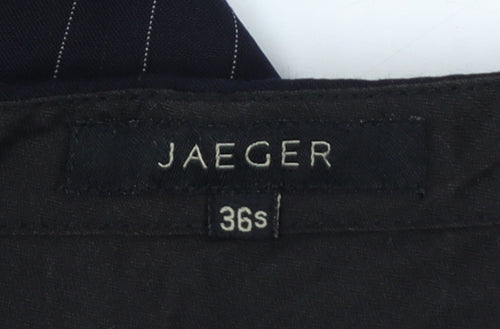 Jaeger Men's Black Pinstripe Wool Dress Trousers 36S Formal