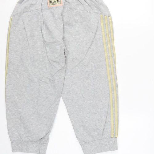 Adidas Women’s Grey UK 8 London 2012 3/4 Sweat Shorts Drawstring
