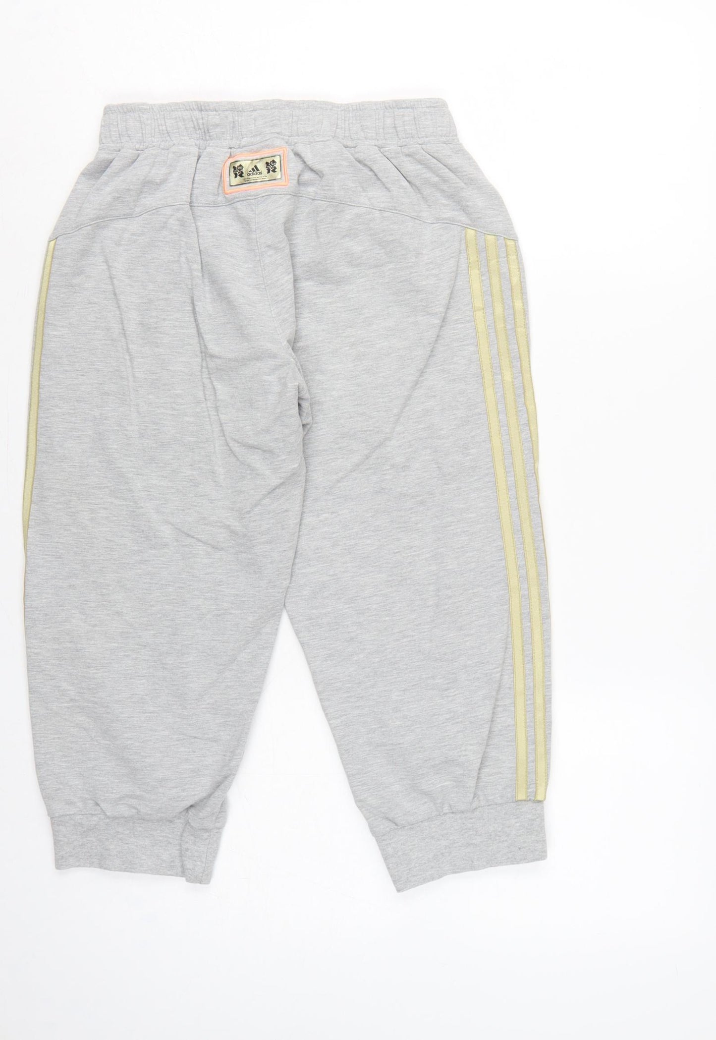 Adidas Women’s Grey UK 8 London 2012 3/4 Sweat Shorts Drawstring