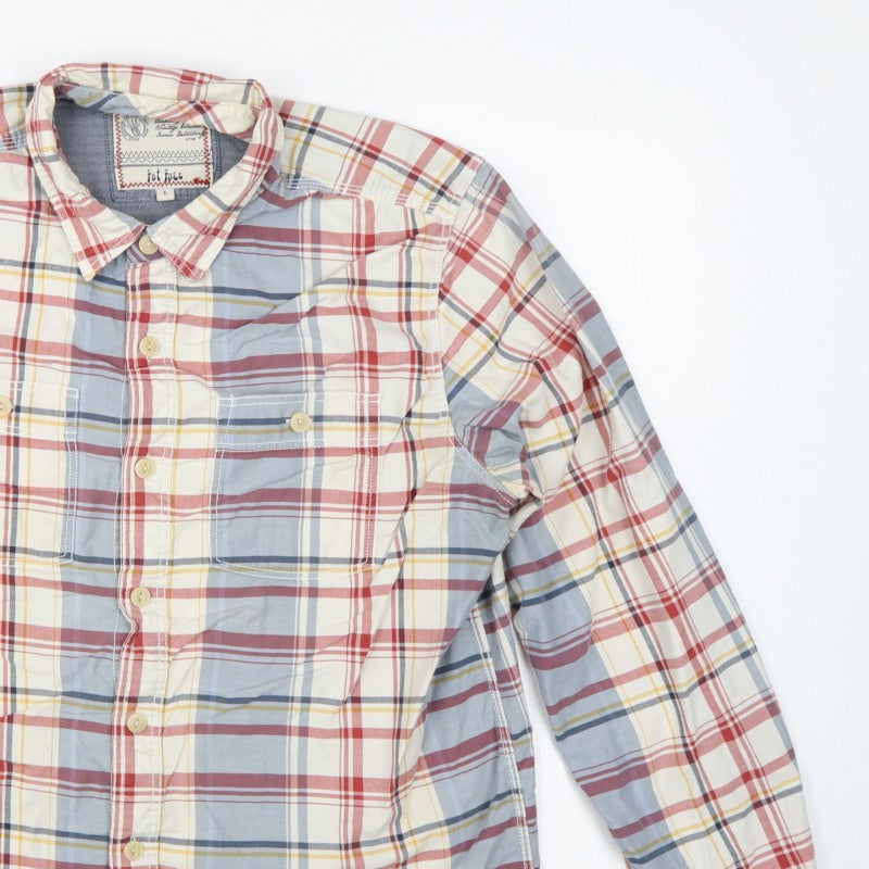 Additional view of Fat Face Men’s Multicoloured Plaid Button-Down Shirt, size L, Long Sleeve