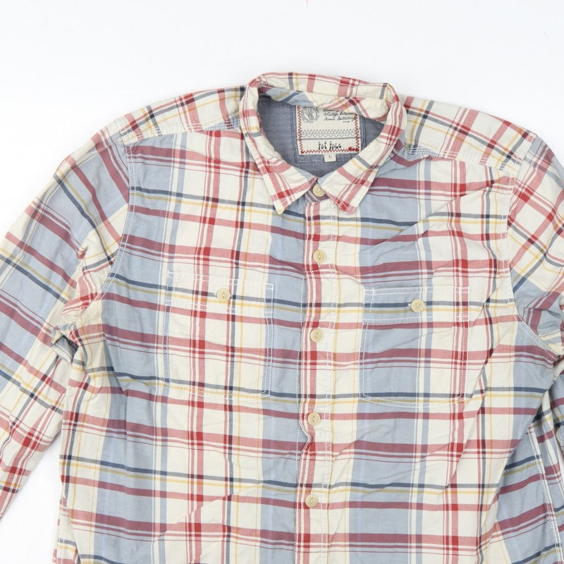 Additional view of Fat Face Men’s Multicoloured Plaid Button-Down Shirt, size L, Long Sleeve
