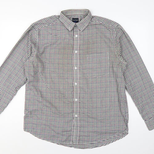 James Pringle Men's Multicoloured Check Shirt L Long Sleeve Button-Down
