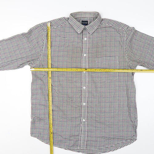 James Pringle Men's Multicoloured Check Shirt L Long Sleeve Button-Down