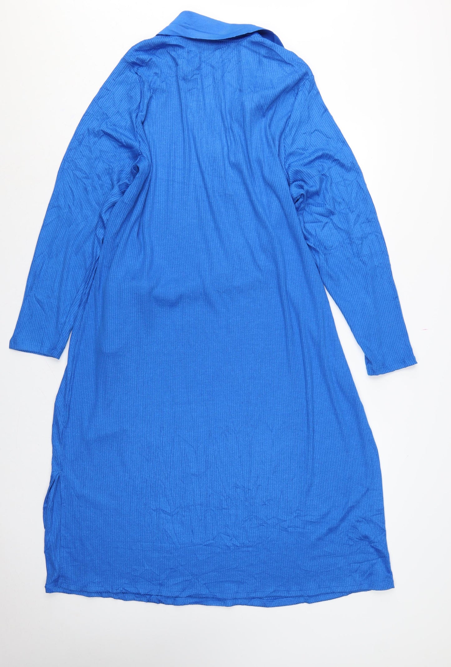 Marks and Spencer Women Blue UK 20 Long Shirt Dress Belted