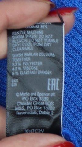 Marks and Spencer Women Blue UK 20 Long Shirt Dress Belted