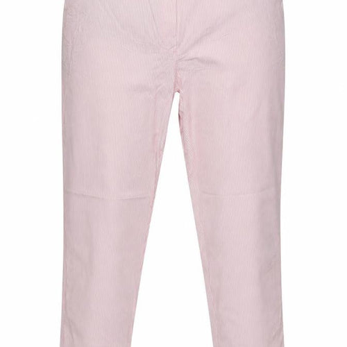 Marks and Spencer Women's Pink Stripe Chino Trousers UK 18 Long