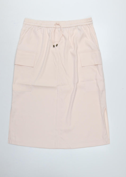 Marks and Spencer Women Pink UK 10 Cargo Midi Skirt Pockets
