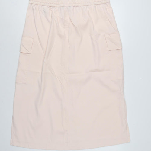 Marks and Spencer Women Pink UK 10 Cargo Midi Skirt Pockets